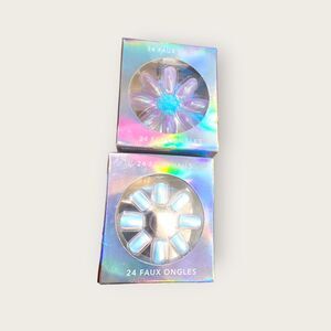 2 sets of holo press on nails